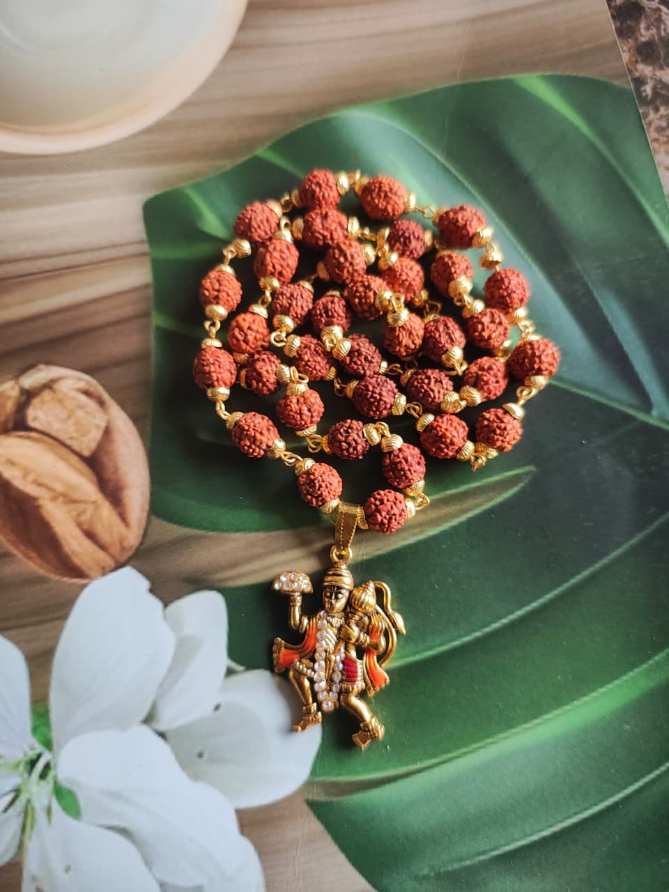 Sankat Mochan Gold-Plated Rudraksha Mala